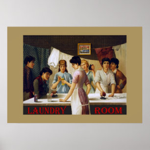 Poster Panneau de la vieille salle de blanchisserie