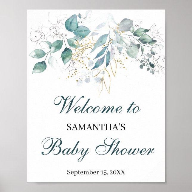 Poster Panneau de l'affiche de bienvenue du baby shower (Devant)