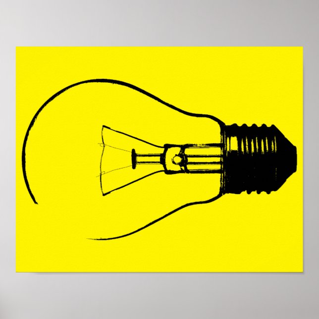 Poster Panneau de l'affiche de l'ampoule lumineuse (Devant)