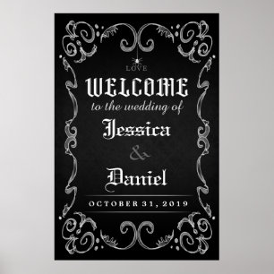 Poster Panneau de l'affiche de l'araignée Mariage Hallowe
