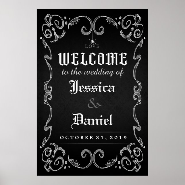 Poster Panneau de l'affiche de l'araignée Mariage Hallowe (Devant)
