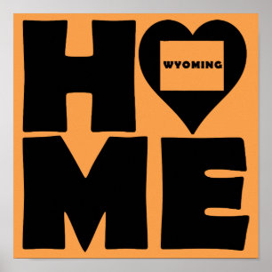 Poster Panneau de l'affiche de l'état du coeur du Wyoming