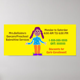 Poster Panneau de l'affiche garderie/préscolaire. Personn