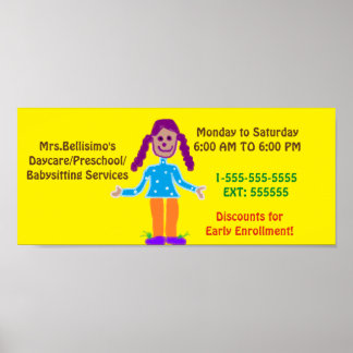 Poster Panneau de l'affiche garderie/préscolaire. Personn