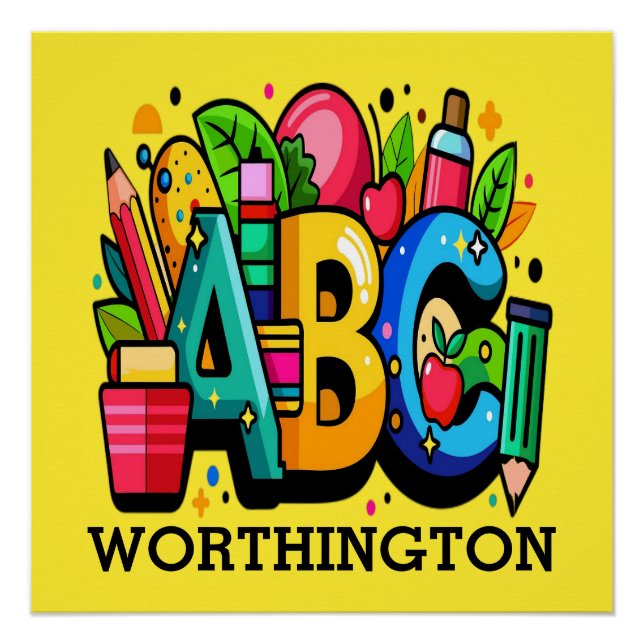 Poster Panneau de l'école ABC REGARDEZ-MOI (Devant)