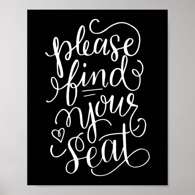 Poster Panneau de lettre main Veuillez trouver votre sièg (Devant)