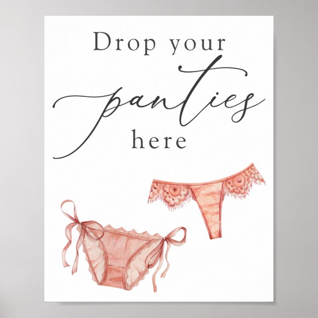 Poster Panneau de lingerie pour douche 'Déposez vos culot (Devant)
