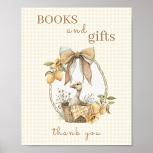 Poster Panneau de livres et cadeaux de baby shower Silly
