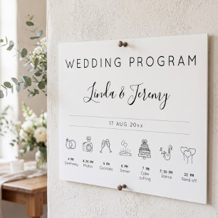 Poster Panneau de l'ordre des événements de mariage minim