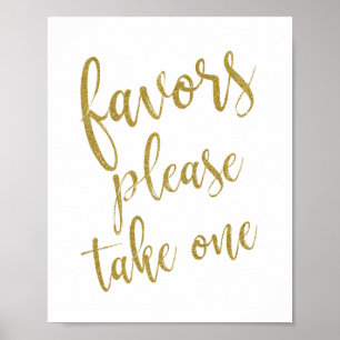 Poster Panneau de mariage 8x10 Favors Please Take One Pai