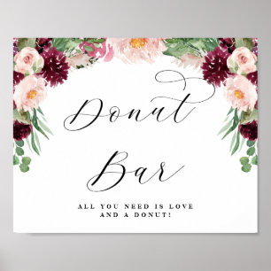 Poster Panneau de mariage à calligraphie Adore Floral Don