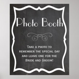Poster Panneau de mariage à craie Photomaton