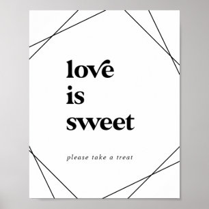 Poster Panneau de mariage amour géométrique moderne est d