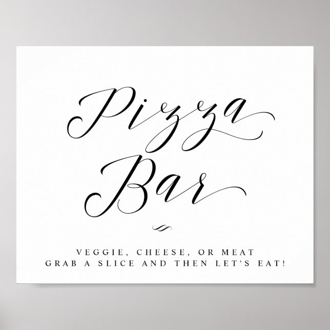 Poster Panneau de mariage avec calligraphie chic pour Piz (Devant)