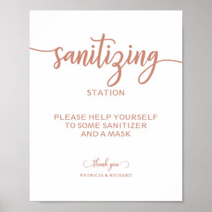 Poster Panneau de mariage calligraphié chic Station de dé