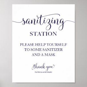 Poster Panneau de mariage calligraphié chic Station de dé
