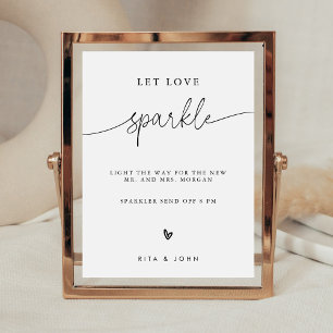 Poster Panneau de mariage Calligraphie Let Love Sparkle