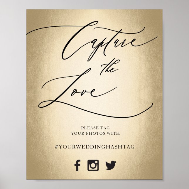 Poster Panneau de mariage Calligraphy Script Capture The  (Devant)