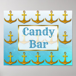 Poster Panneau de mariage Candy Bar Océanique Bleu Aqua e