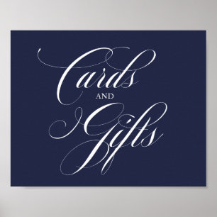Poster Panneau de mariage Cartes et Cadeaux Calligraphie 