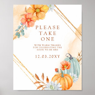 Poster Panneau de Mariage Champêtre Bon Marché Citrouille