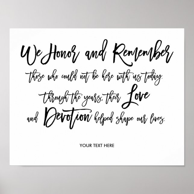 Poster Panneau de mariage chic en lettrage manuel en mémo (Devant)