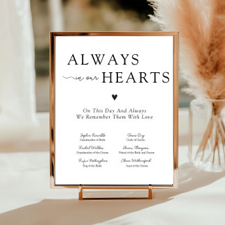 Poster Panneau de mariage commémoratif Élégant toujours d
