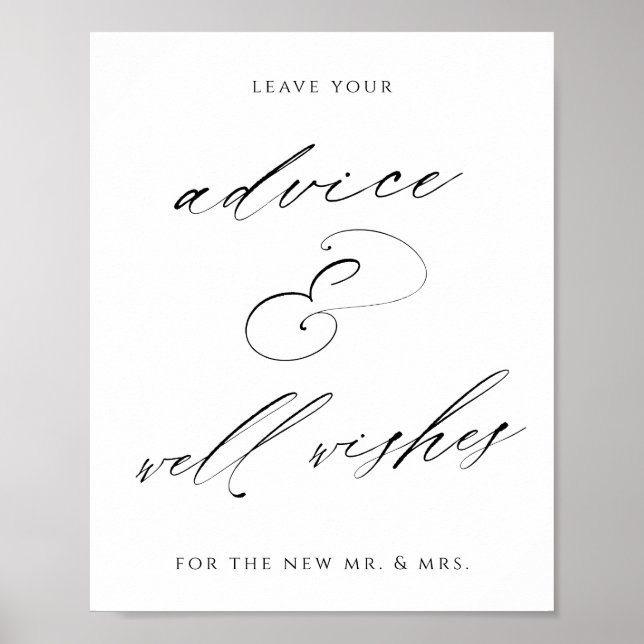 Poster Panneau de mariage Conseils et Vœux (Devant)