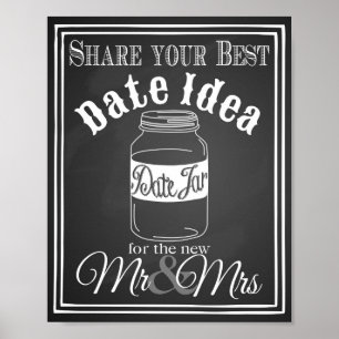 Poster Panneau de mariage "Date jar livre d'or" panneau t
