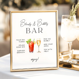 Poster Panneau de mariage de bar sanglant et pétillant