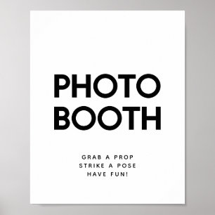 Poster Panneau de mariage de photomaton noir et blanc min