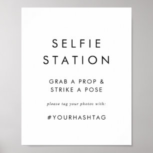 Poster Panneau de mariage de station de selfie de typogra