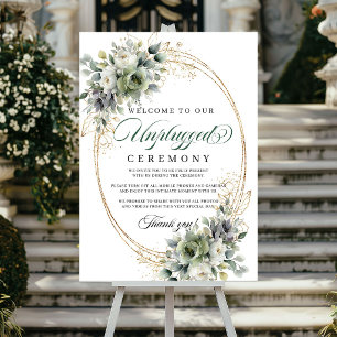 Poster Panneau de mariage débranché à l'aquarelle Eucalyp