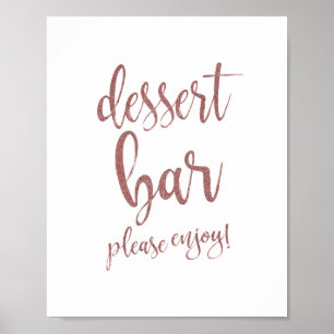 Poster Panneau de Mariage Dessert Bar Rose Gold Parties s