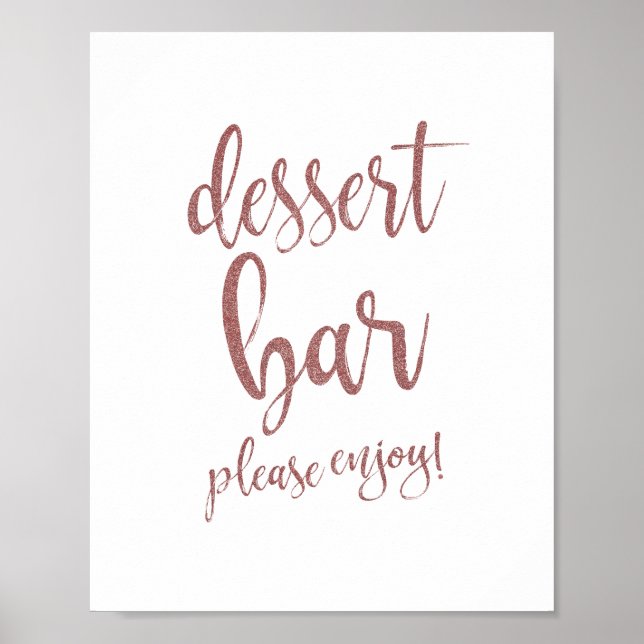 Poster Panneau de Mariage Dessert Bar Rose Gold Parties s (Devant)