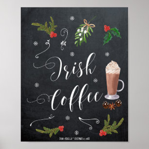 Poster Panneau de mariage d'hiver bar à café irlandais No