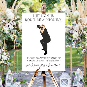 Poster Panneau de mariage drôle pour une cérémonie sans t
