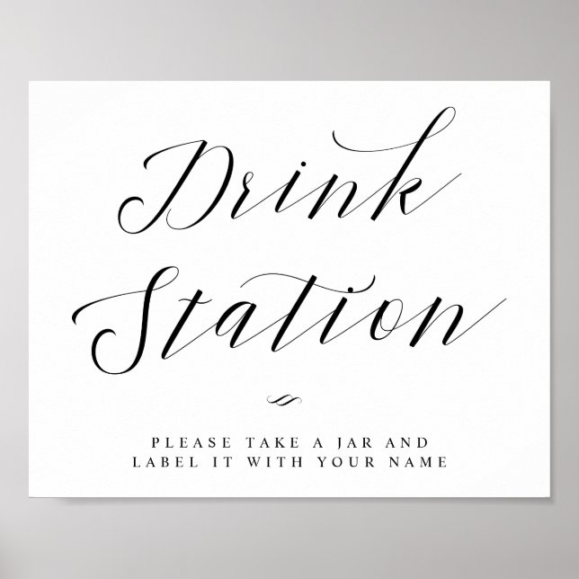 Poster Panneau de mariage écriture calligraphique Drink S (Devant)