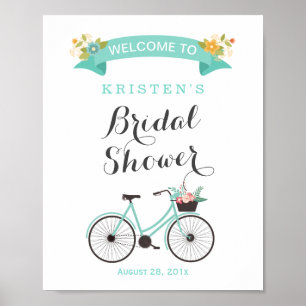 Poster Panneau de Mariage Élégant Chic Vert Menthe pour F