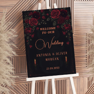 Poster Panneau de mariage élégant de romance gothique vic