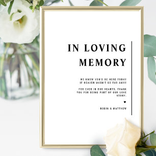 Poster Panneau de mariage élégant et minimaliste à la mém