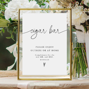 Poster Panneau de mariage élégant et minimaliste pour bar