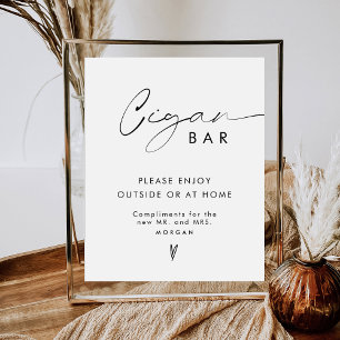 Poster Panneau de mariage élégant et minimaliste pour bar