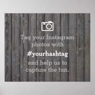 Poster Panneau de mariage en bois chic sur Instagram