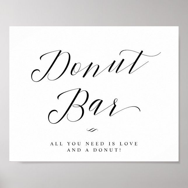Poster Panneau de mariage en écriture calligraphique chic (Devant)