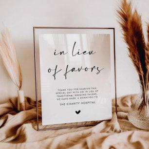 Poster Panneau de mariage 'En lieu et place des faveurs'