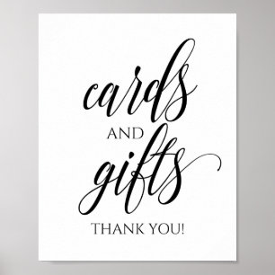 Poster Panneau de mariage en typographie Cartes & Cadeaux