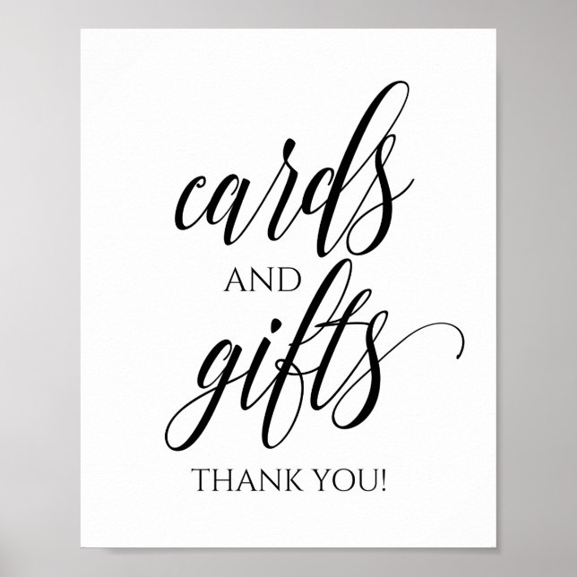 Poster Panneau de mariage en typographie Cartes & Cadeaux (Devant)