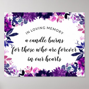Poster Panneau de mariage Enchanté Floral En Mémoire Aima