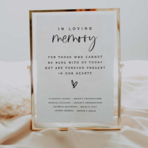 Poster Panneau de mariage et de souvenir de famille En so